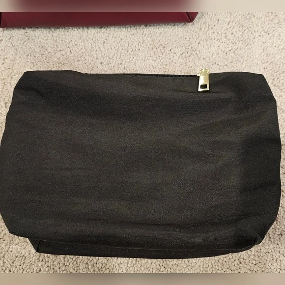 Women's Black and Maroon Leather Bucket Bag - Picture 7 of 11